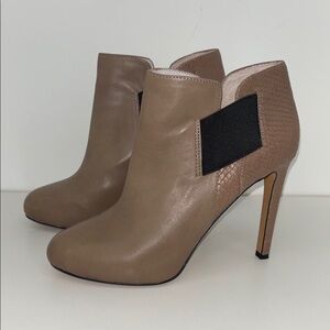 Taupe High Heel Ankle Booties